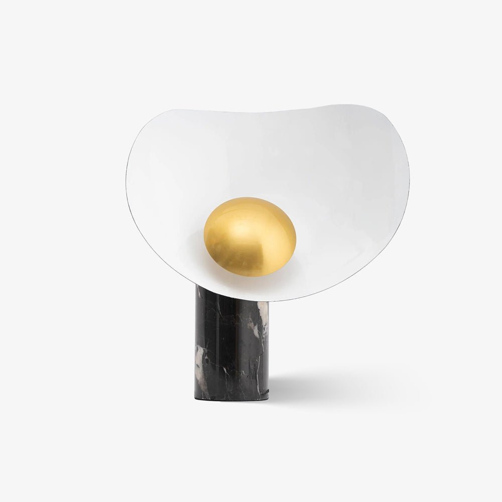 Elegant Modern Marble and Metal Sculptural Table Lamp for Reading