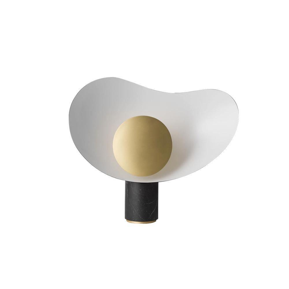 Elegant Modern Marble and Metal Sculptural Table Lamp for Reading