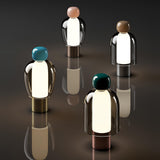 Portable Rechargeable LED Table Lamp with Smoke Grey Glass Shade for Modern Bedrooms