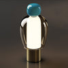 Portable Rechargeable LED Table Lamp with Smoke Grey Glass Shade for Modern Bedrooms