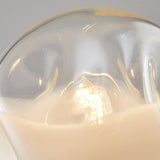 Modern Gold Metal Table Lamp with White Glass Sphere Shade for Bedside and Desk Lighting