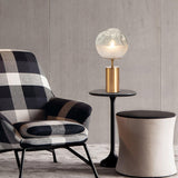 Modern Gold Metal Table Lamp with White Glass Sphere Shade for Bedside and Desk Lighting