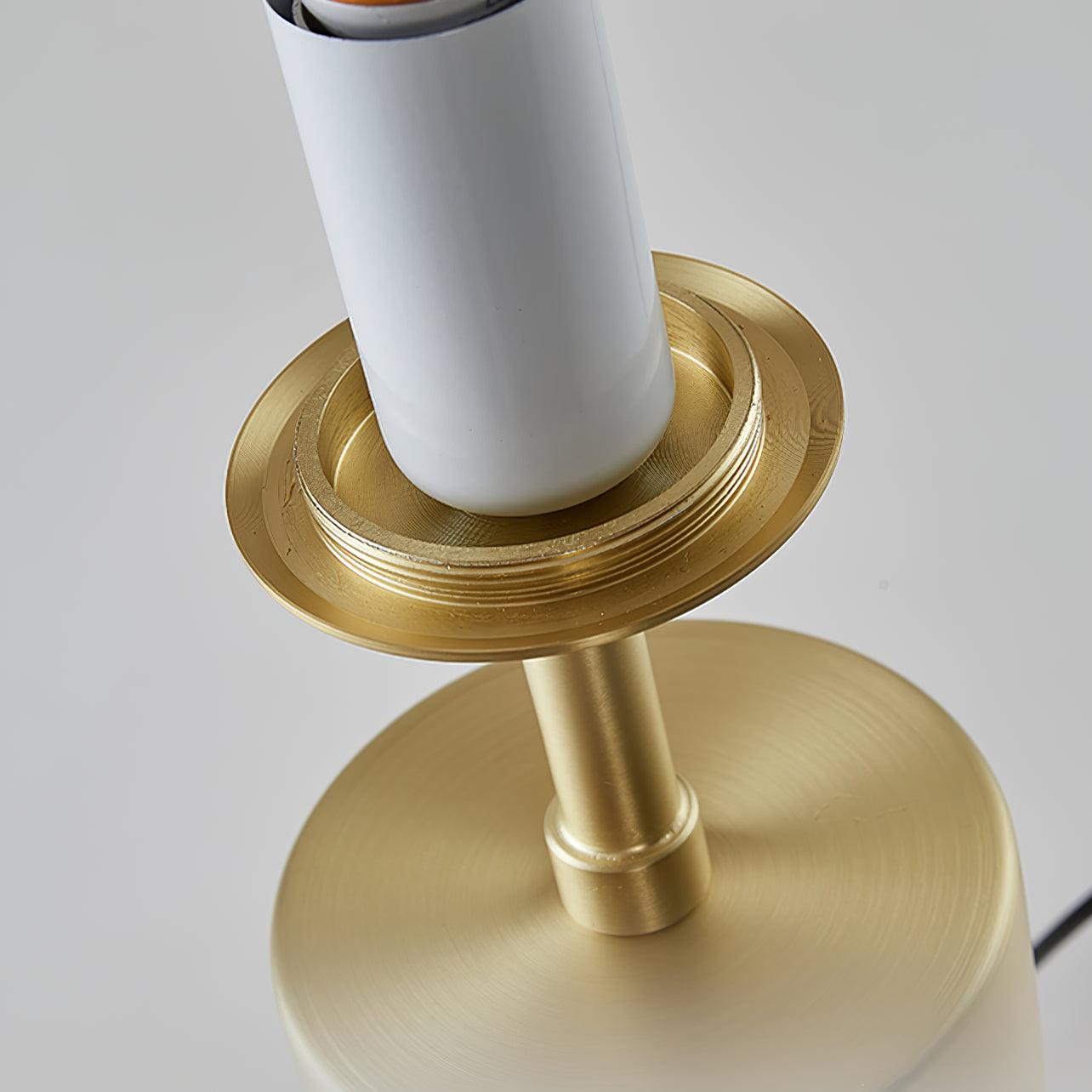 Modern Gold Metal Table Lamp with White Glass Sphere Shade for Bedside and Desk Lighting