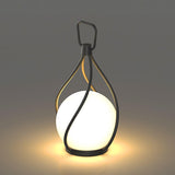Modern Rechargeable LED Orb Lantern Portable Stainless Steel Table Lamp for Indoor Outdoor Use
