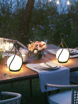 Modern Rechargeable LED Orb Lantern Portable Stainless Steel Table Lamp for Indoor Outdoor Use