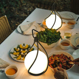 Modern Rechargeable LED Orb Lantern Portable Stainless Steel Table Lamp for Indoor Outdoor Use
