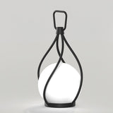 Modern Rechargeable LED Orb Lantern Portable Stainless Steel Table Lamp for Indoor Outdoor Use