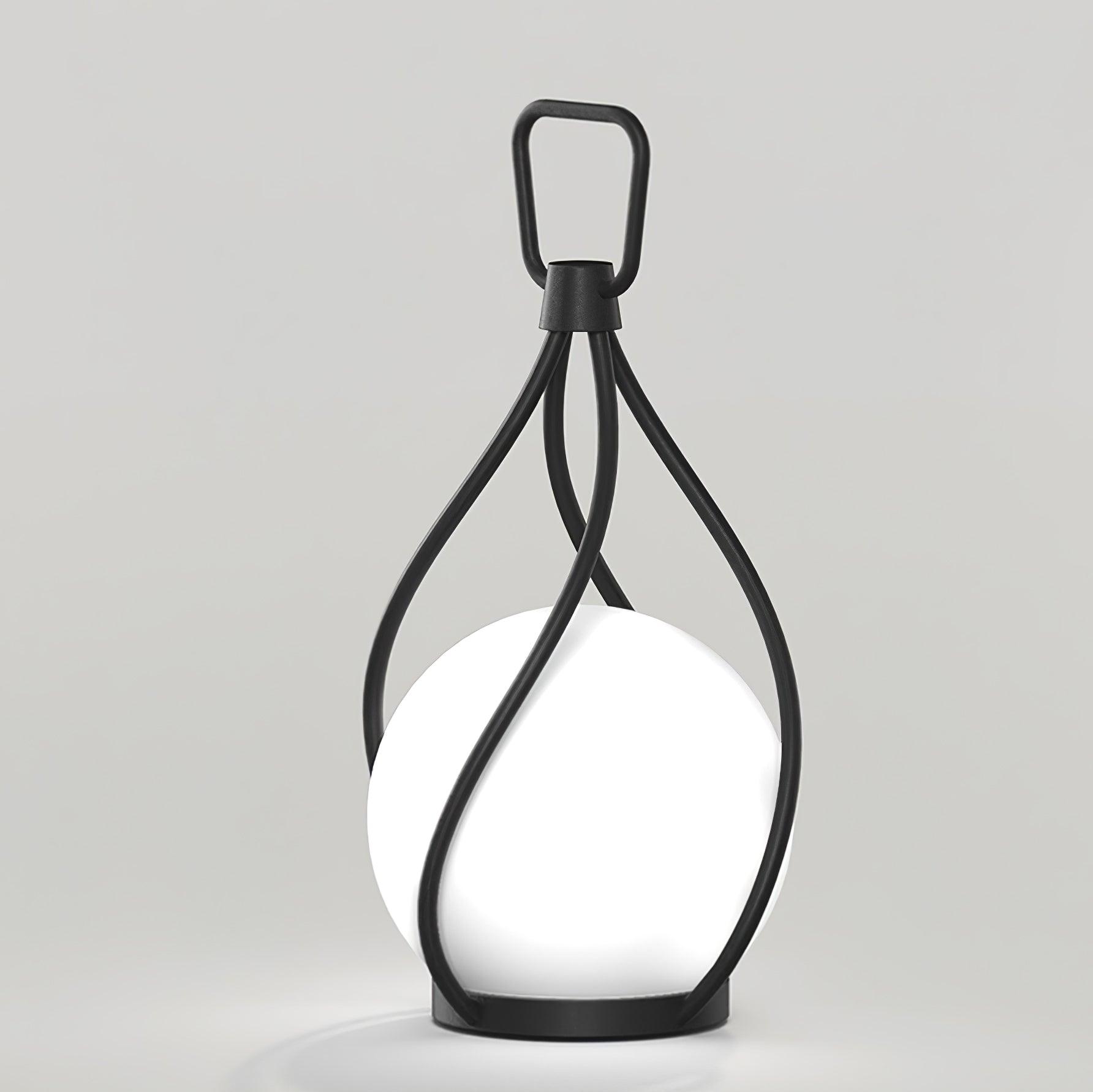 Modern Rechargeable LED Orb Lantern Portable Stainless Steel Table Lamp for Indoor Outdoor Use