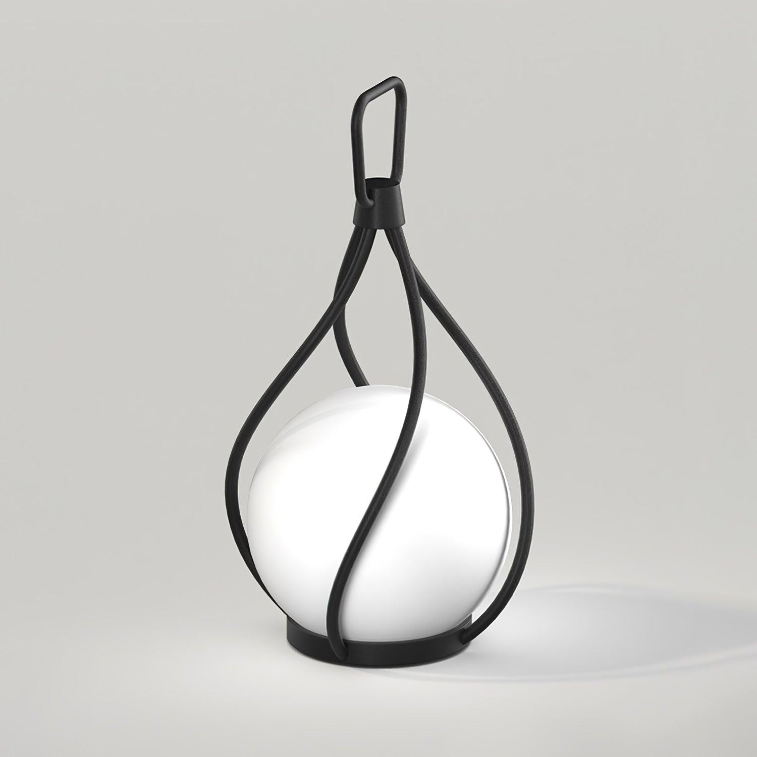 Modern Rechargeable LED Orb Lantern Portable Stainless Steel Table Lamp for Indoor Outdoor Use