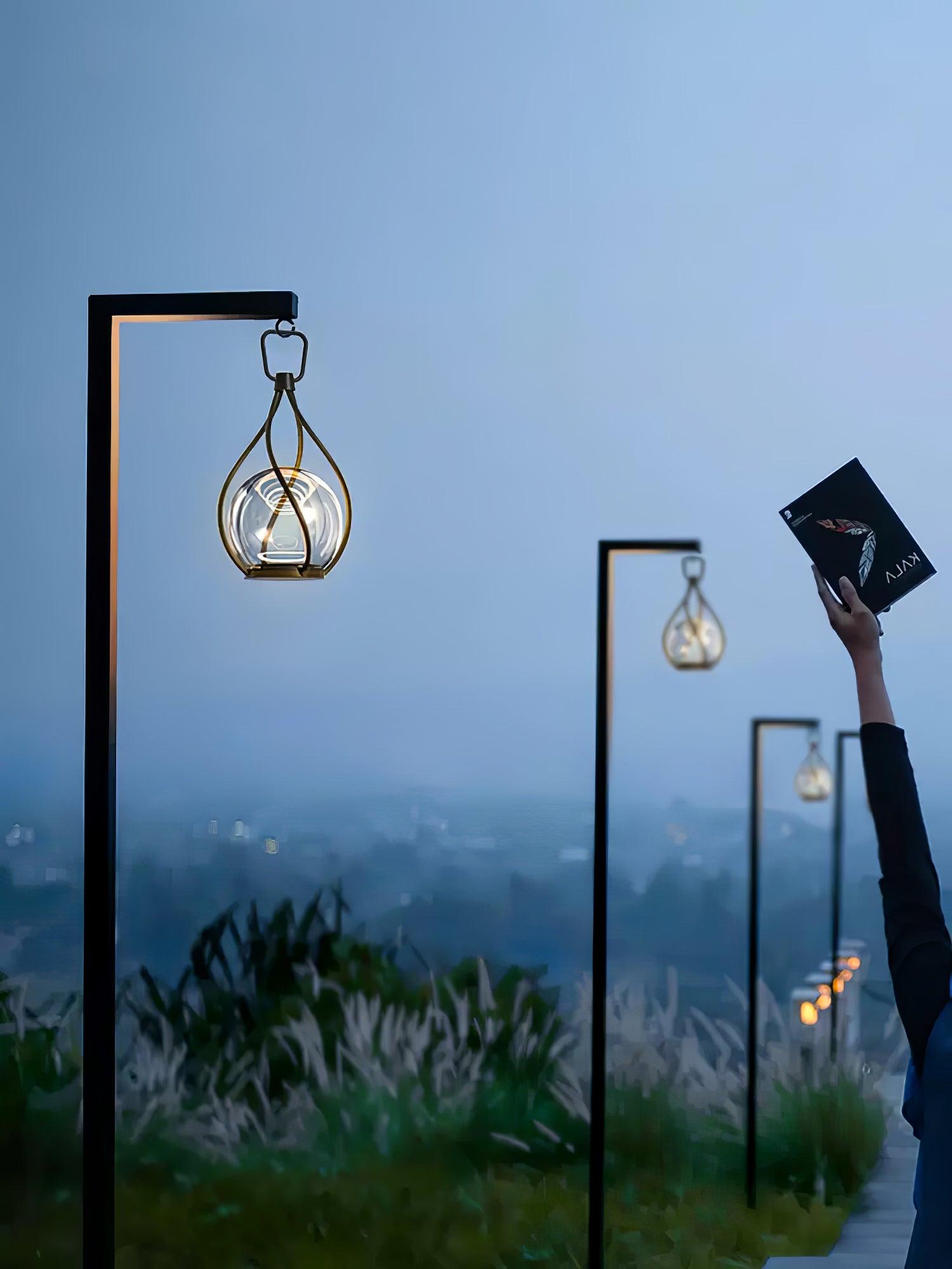 Modern Rechargeable LED Orb Lantern Portable Stainless Steel Table Lamp for Indoor Outdoor Use
