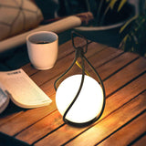 Modern Rechargeable LED Orb Lantern Portable Stainless Steel Table Lamp for Indoor Outdoor Use