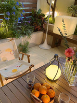 Modern Rechargeable LED Orb Lantern Portable Stainless Steel Table Lamp for Indoor Outdoor Use