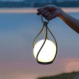 Modern Rechargeable LED Orb Lantern Portable Stainless Steel Table Lamp for Indoor Outdoor Use