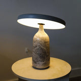 Eddy Modern Marble Base Table Lamp with Adjustable Steel Shade and Integrated LED