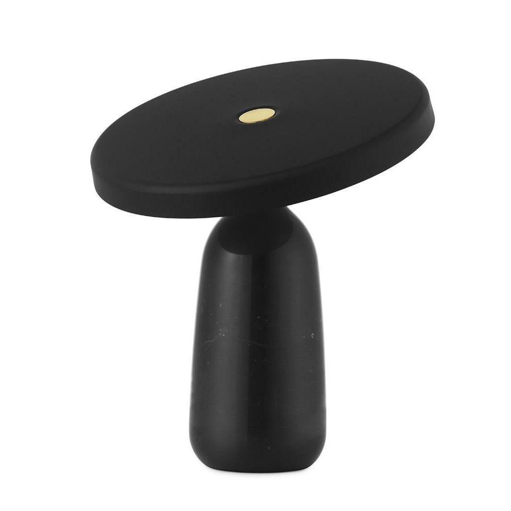 Eddy Modern Marble Base Table Lamp with Adjustable Steel Shade and Integrated LED