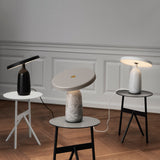 Eddy Modern Marble Base Table Lamp with Adjustable Steel Shade and Integrated LED