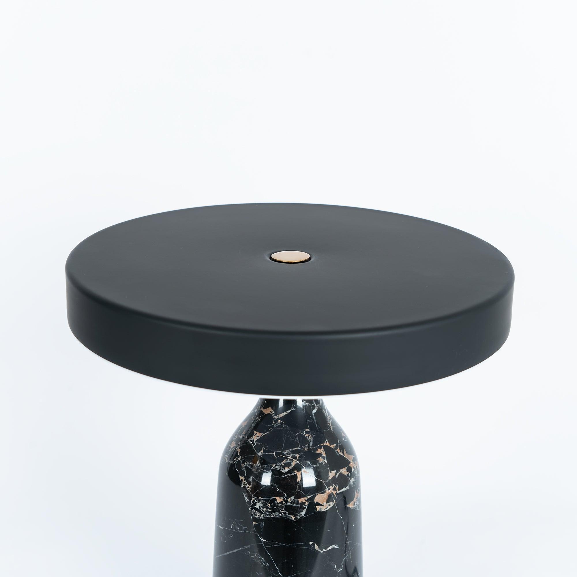 Eddy Modern Marble Base Table Lamp with Adjustable Steel Shade and Integrated LED