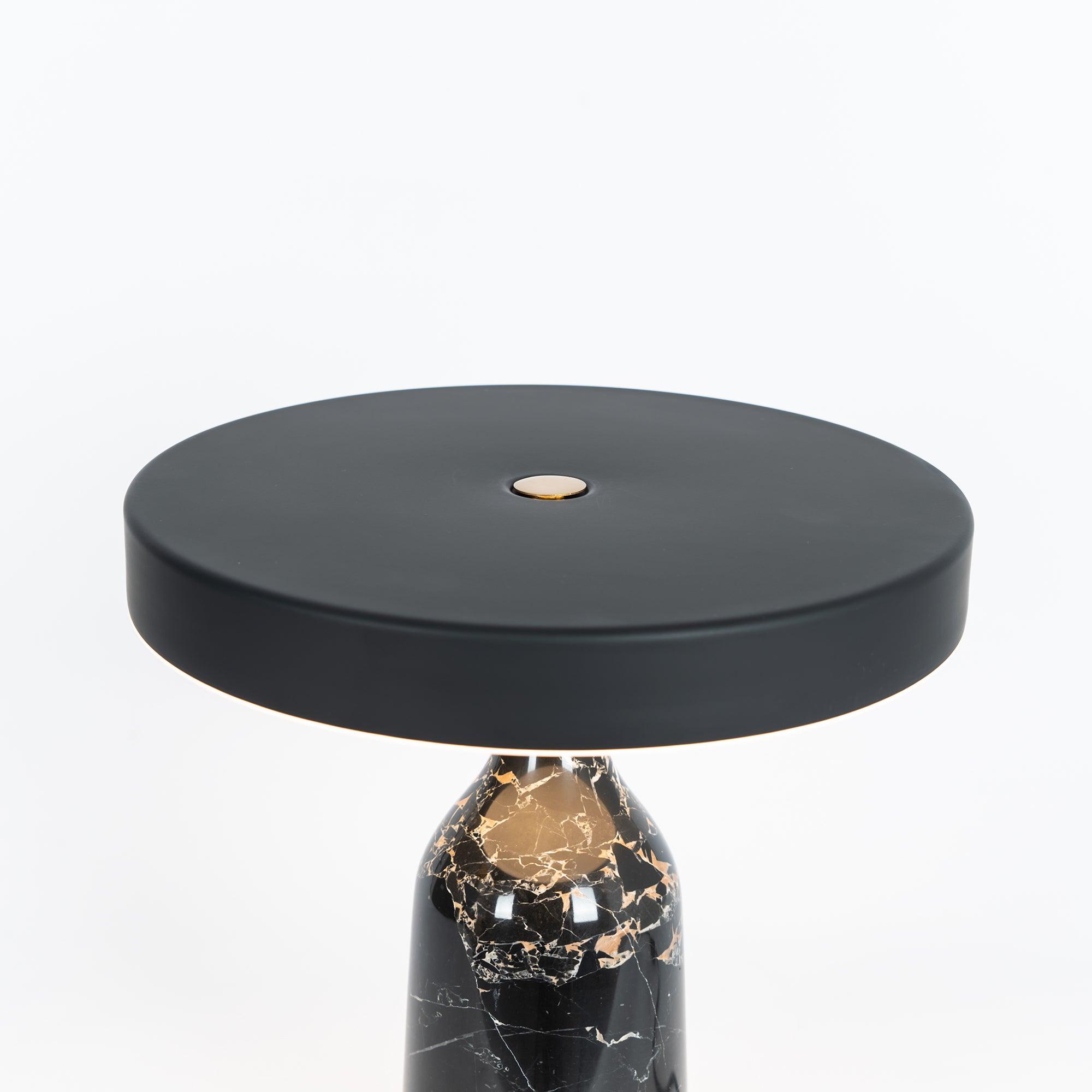 Eddy Modern Marble Base Table Lamp with Adjustable Steel Shade and Integrated LED
