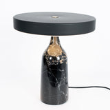 Eddy Modern Marble Base Table Lamp with Adjustable Steel Shade and Integrated LED
