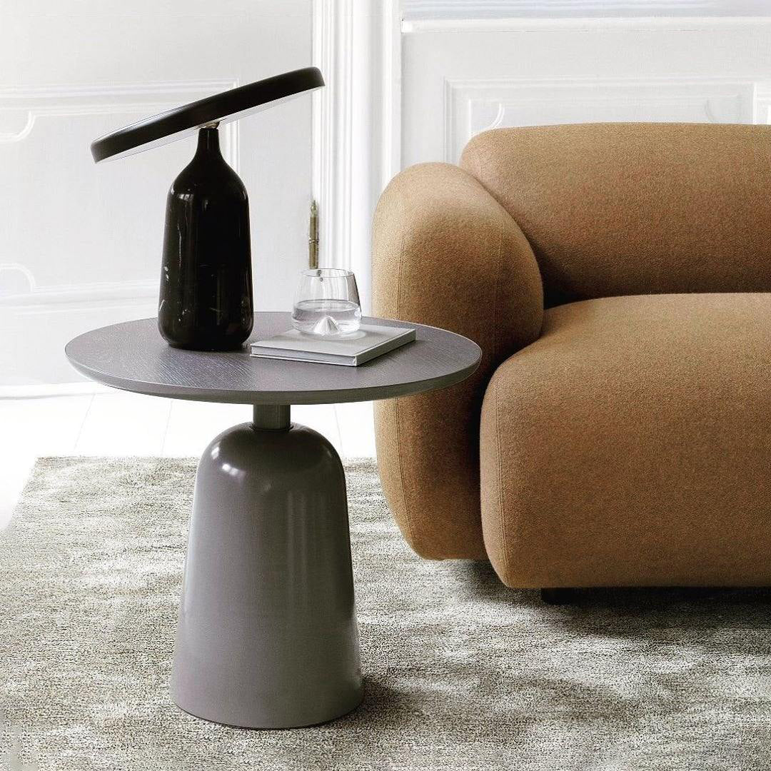 Eddy Modern Marble Base Table Lamp with Adjustable Steel Shade and Integrated LED