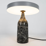 Eddy Modern Marble Base Table Lamp with Adjustable Steel Shade and Integrated LED
