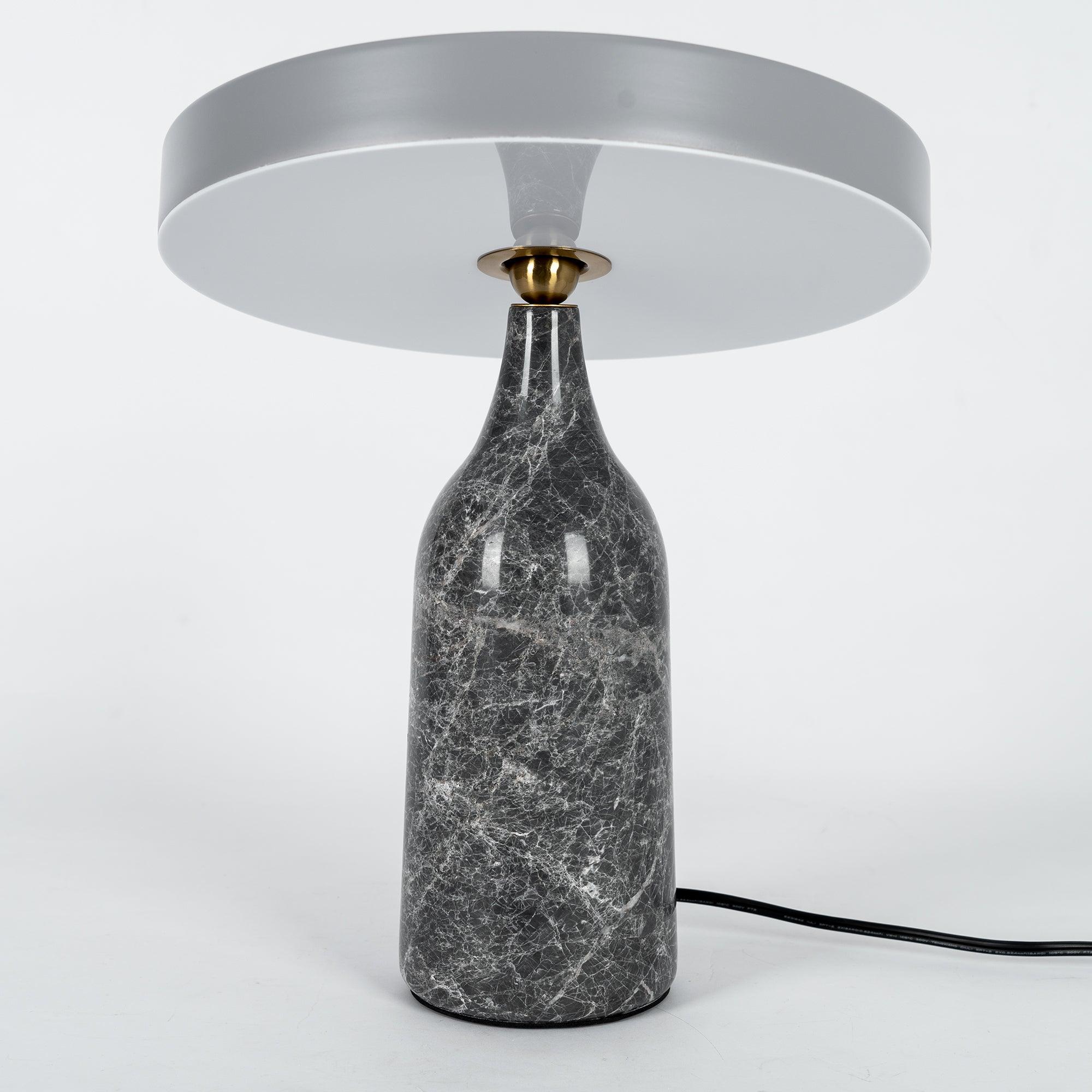 Eddy Modern Marble Base Table Lamp with Adjustable Steel Shade and Integrated LED