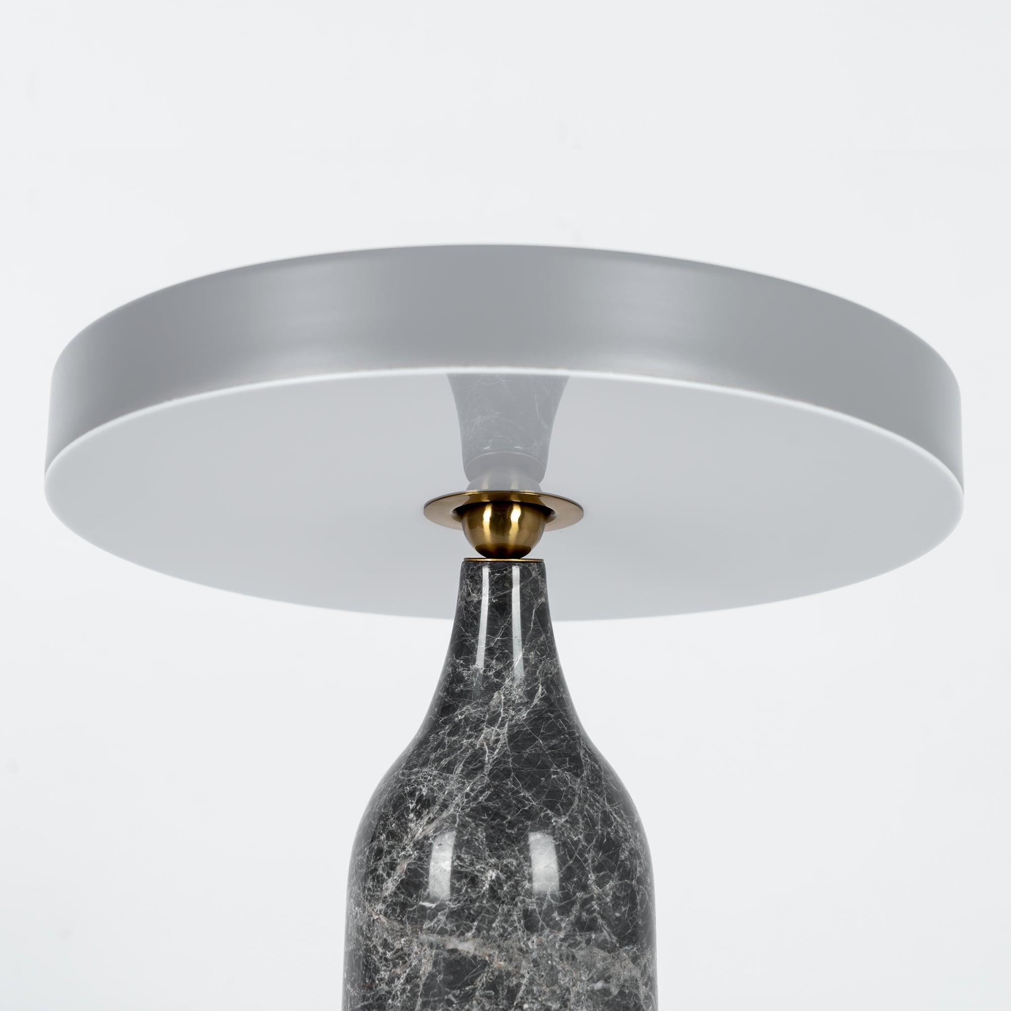 Eddy Modern Marble Base Table Lamp with Adjustable Steel Shade and Integrated LED