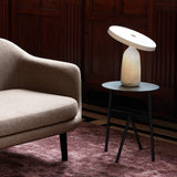 Eddy Modern Marble Base Table Lamp with Adjustable Steel Shade and Integrated LED