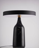 Eddy Modern Marble Base Table Lamp with Adjustable Steel Shade and Integrated LED