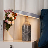 Eddy Modern Marble Base Table Lamp with Adjustable Steel Shade and Integrated LED