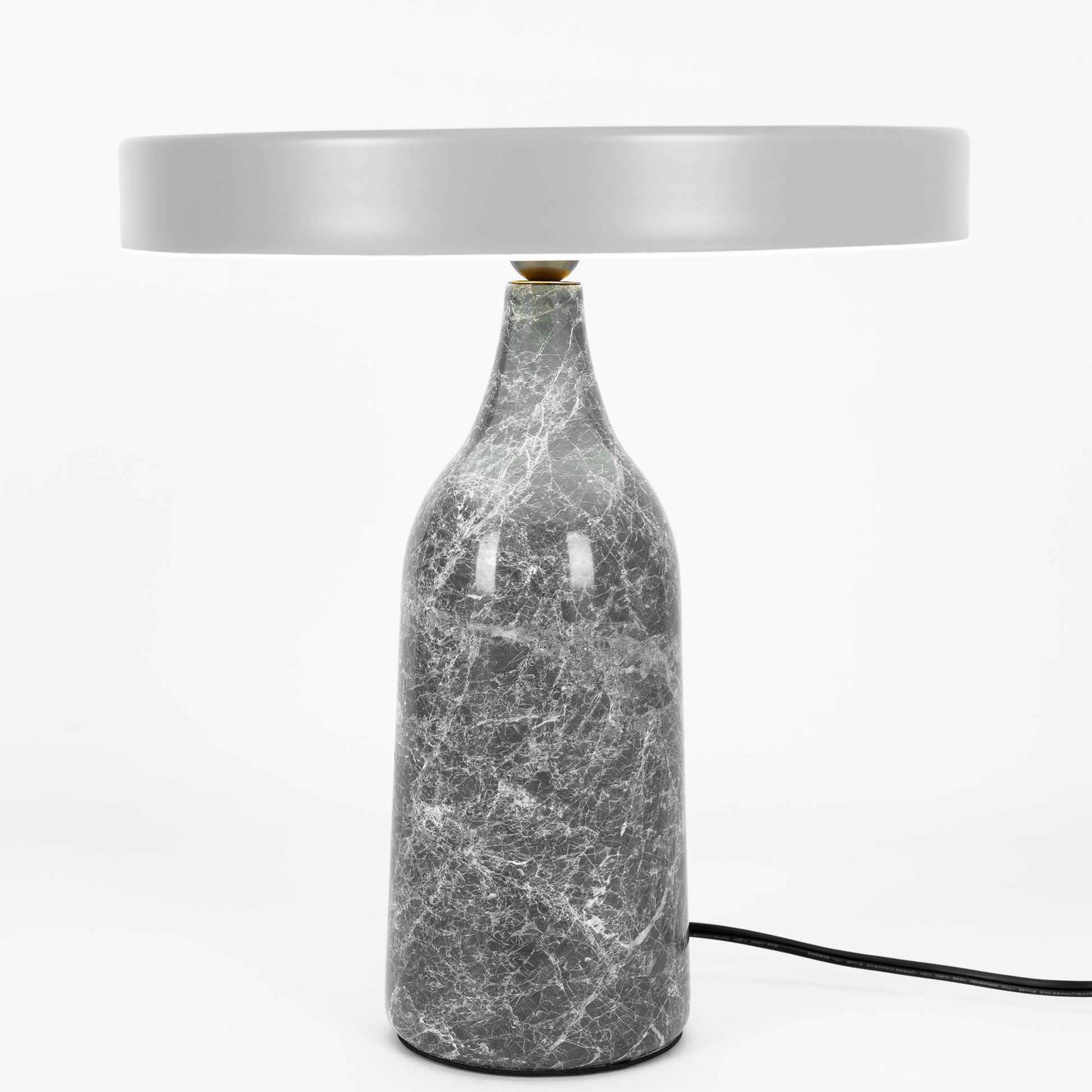 Eddy Modern Marble Base Table Lamp with Adjustable Steel Shade and Integrated LED