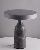 Eddy Modern Marble Base Table Lamp with Adjustable Steel Shade and Integrated LED