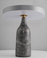 Eddy Modern Marble Base Table Lamp with Adjustable Steel Shade and Integrated LED