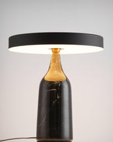 Eddy Modern Marble Base Table Lamp with Adjustable Steel Shade and Integrated LED
