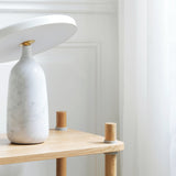 Eddy Modern Marble Base Table Lamp with Adjustable Steel Shade and Integrated LED