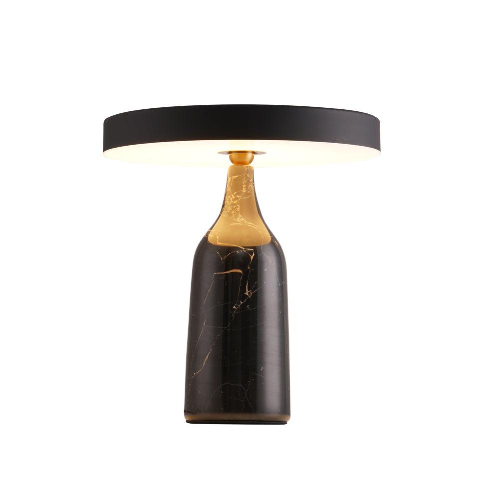 Eddy Modern Marble Base Table Lamp with Adjustable Steel Shade and Integrated LED