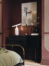 Eddy Modern Marble Base Table Lamp with Adjustable Steel Shade and Integrated LED