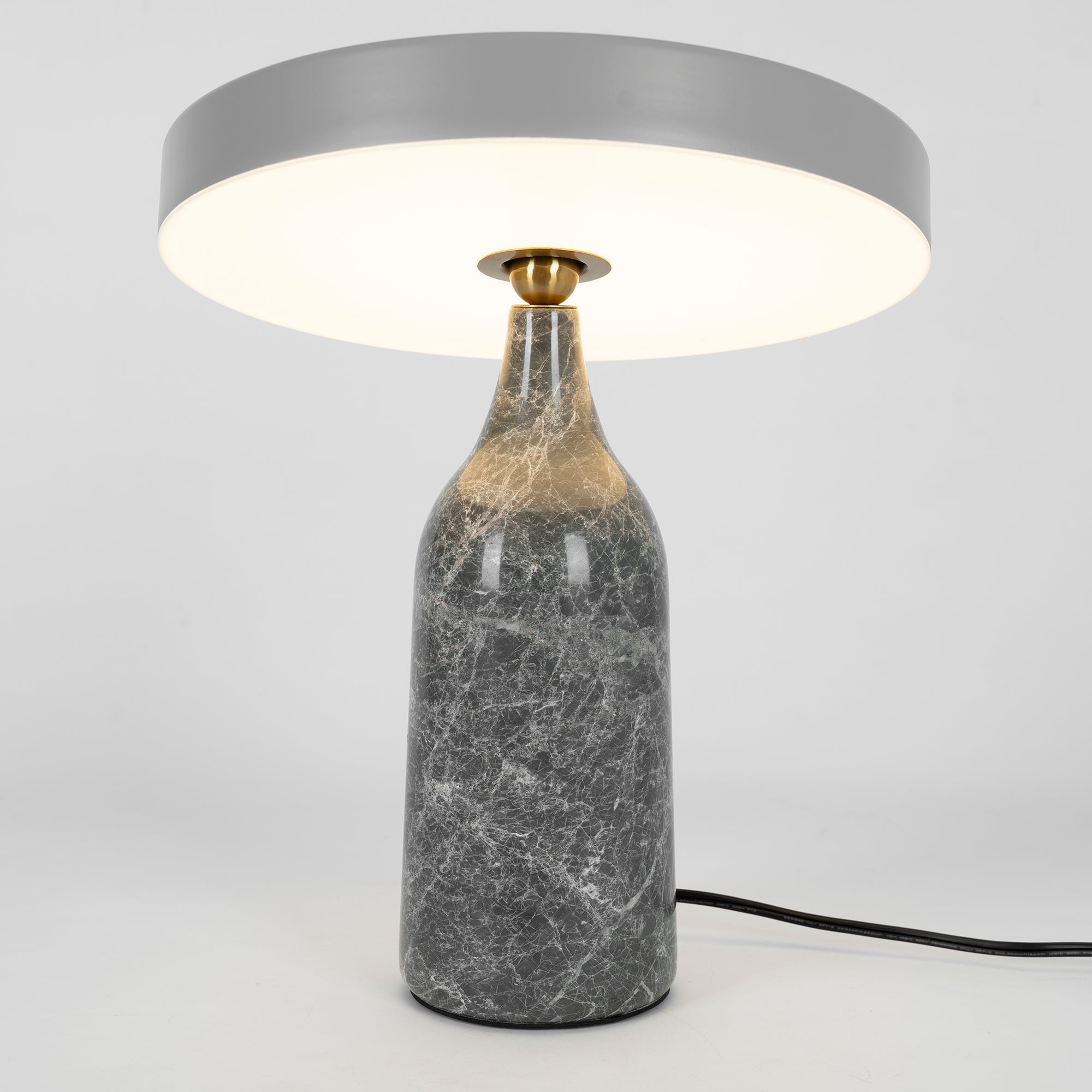 Eddy Modern Marble Base Table Lamp with Adjustable Steel Shade and Integrated LED