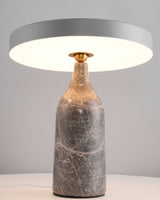 Eddy Modern Marble Base Table Lamp with Adjustable Steel Shade and Integrated LED