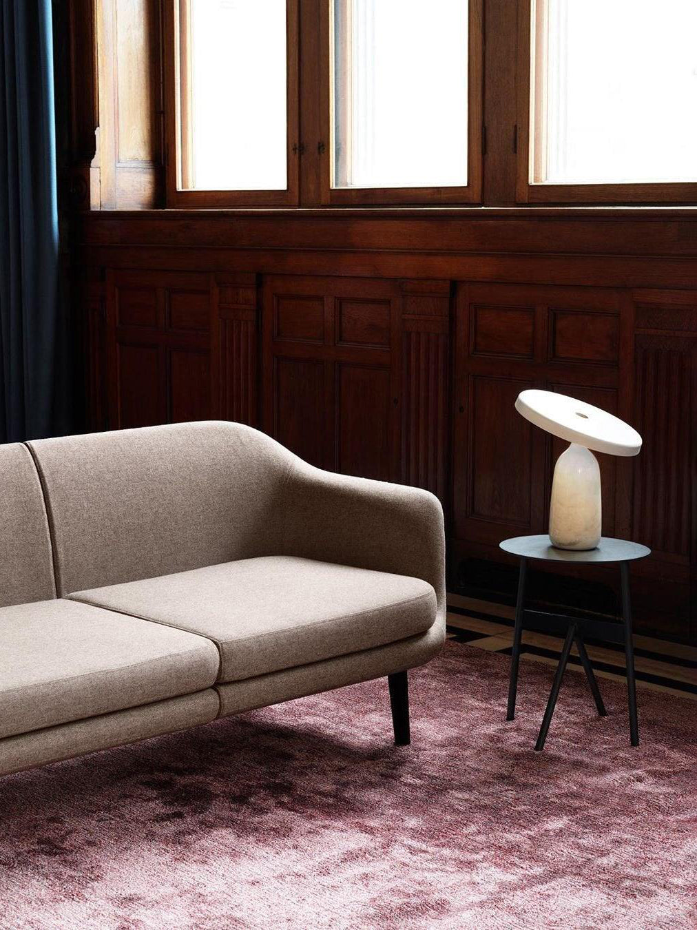 Eddy Modern Marble Base Table Lamp with Adjustable Steel Shade and Integrated LED
