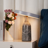 Eddy Modern Marble Base Table Lamp with Adjustable Steel Shade and Integrated LED