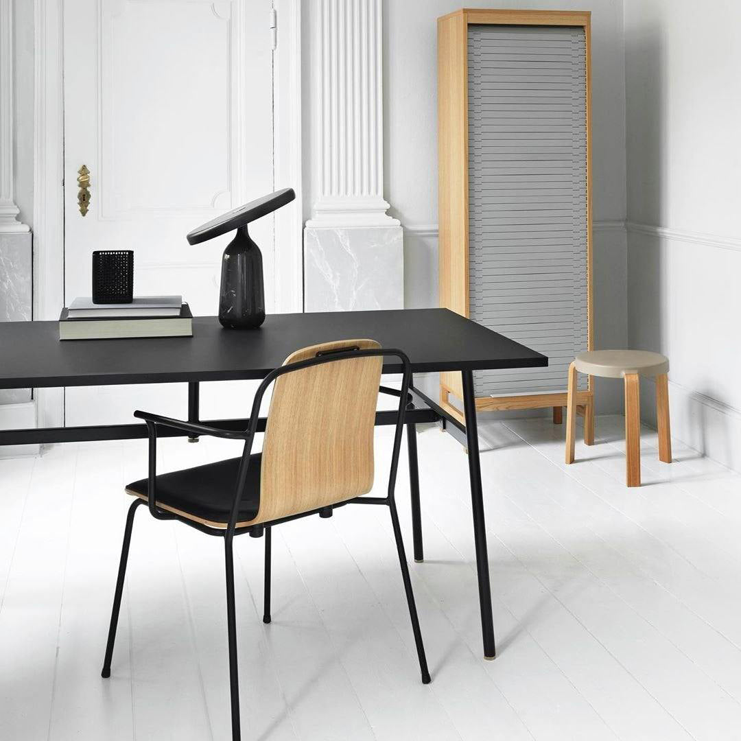 Eddy Modern Marble Base Table Lamp with Adjustable Steel Shade and Integrated LED