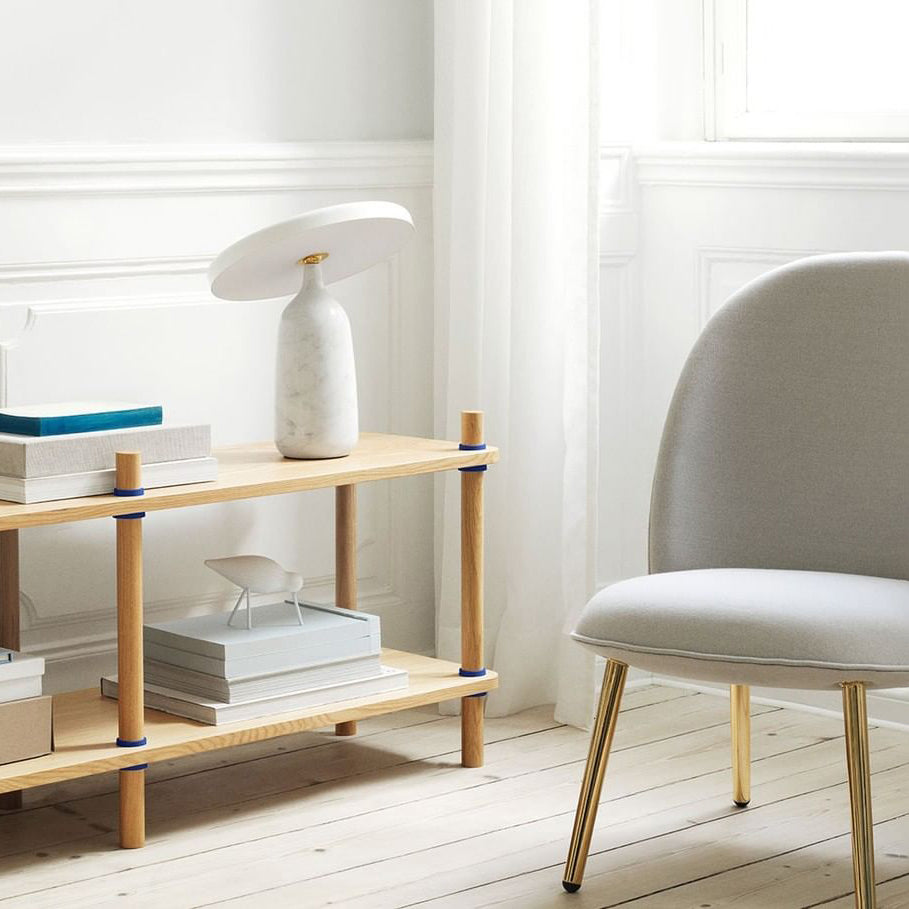 Eddy Modern Marble Base Table Lamp with Adjustable Steel Shade and Integrated LED