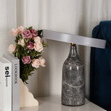 Eddy Modern Marble Base Table Lamp with Adjustable Steel Shade and Integrated LED