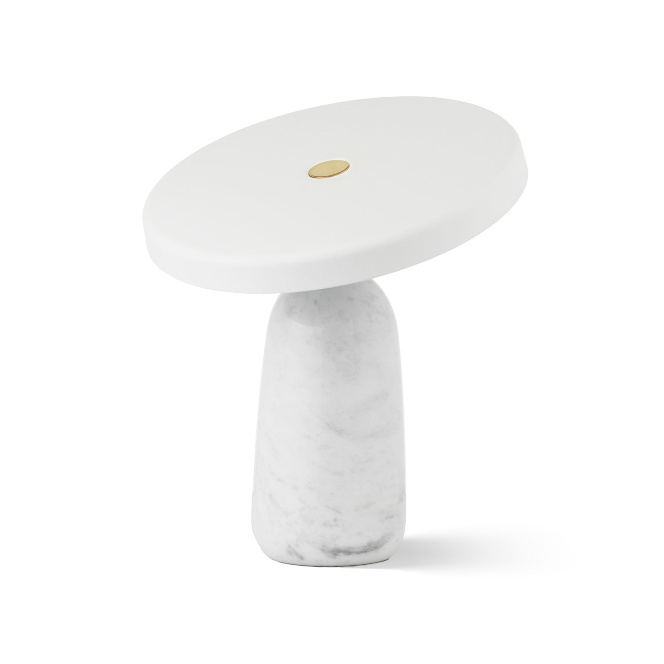 Eddy Modern Marble Base Table Lamp with Adjustable Steel Shade and Integrated LED