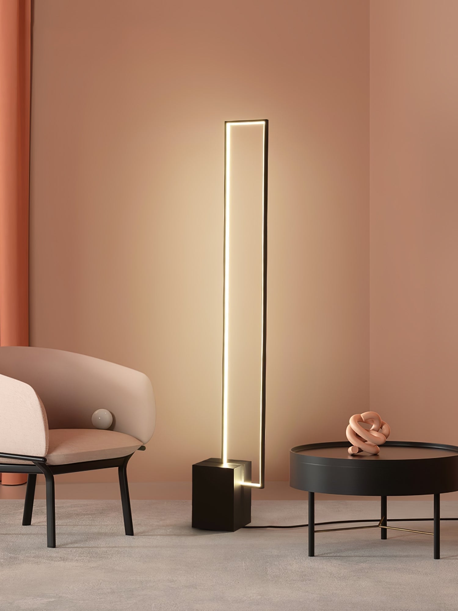 Minimalist Linear LED Standing Floor Lamp for Modern Living Room and Bedroom Reading