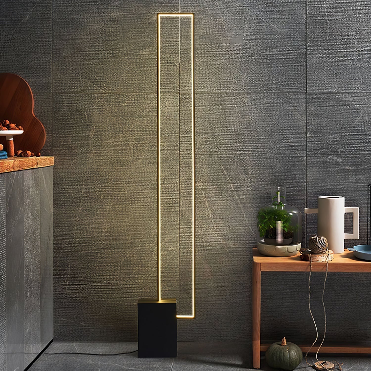 Minimalist Linear LED Standing Floor Lamp for Modern Living Room and Bedroom Reading