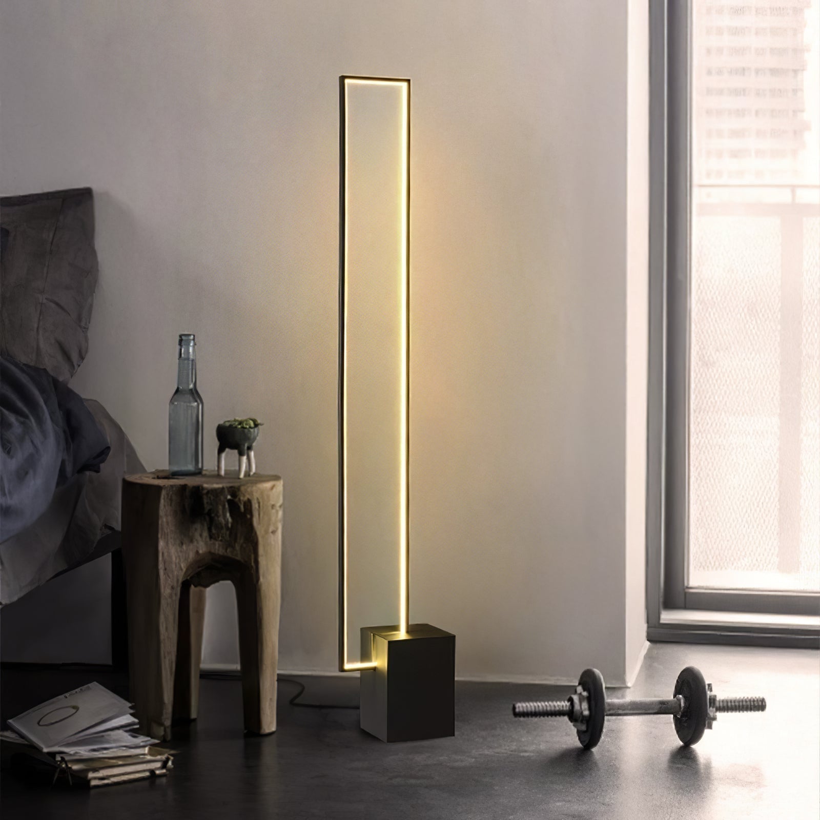 Minimalist Linear LED Standing Floor Lamp for Modern Living Room and Bedroom Reading