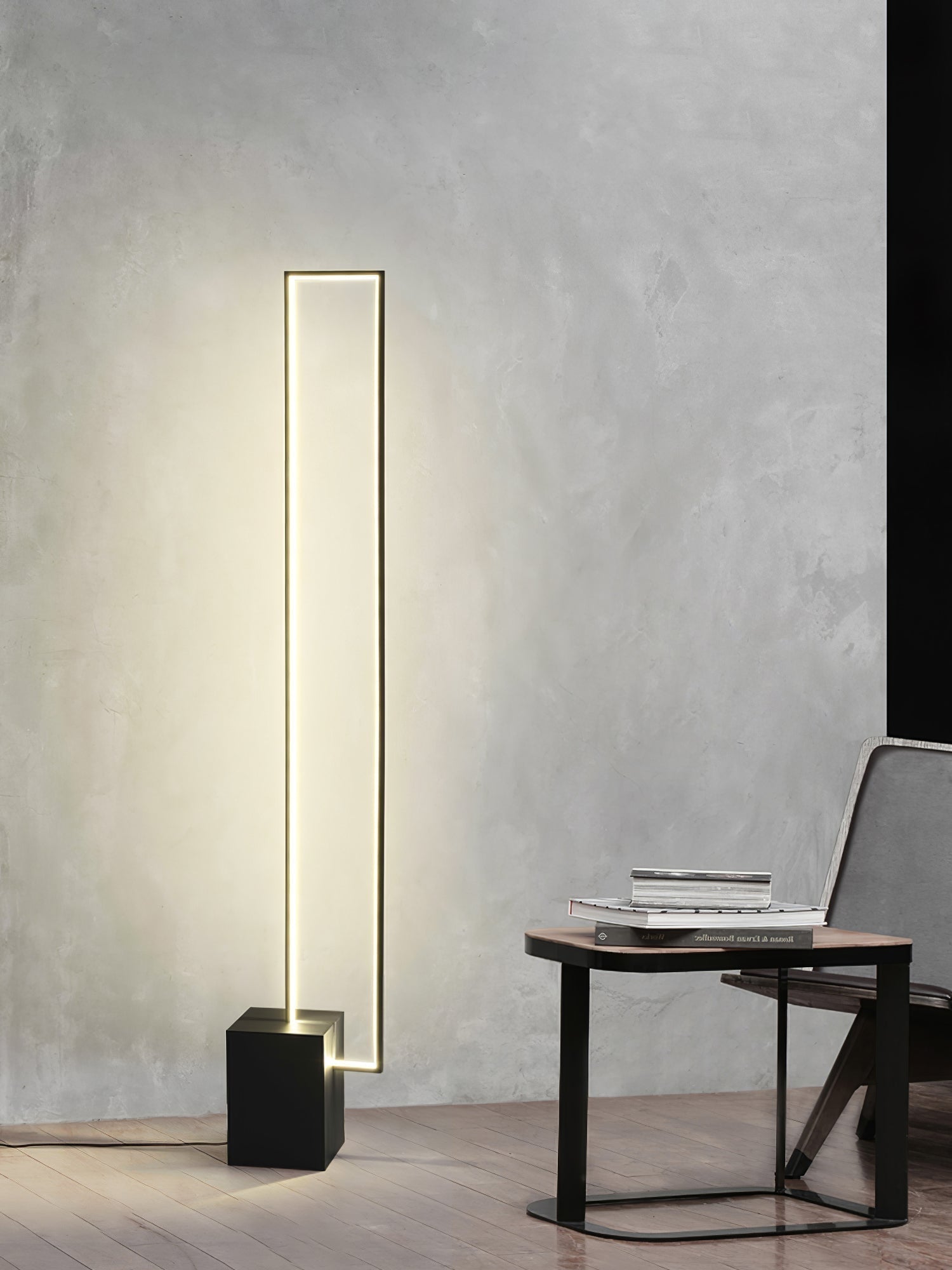 Minimalist Linear LED Standing Floor Lamp for Modern Living Room and Bedroom Reading