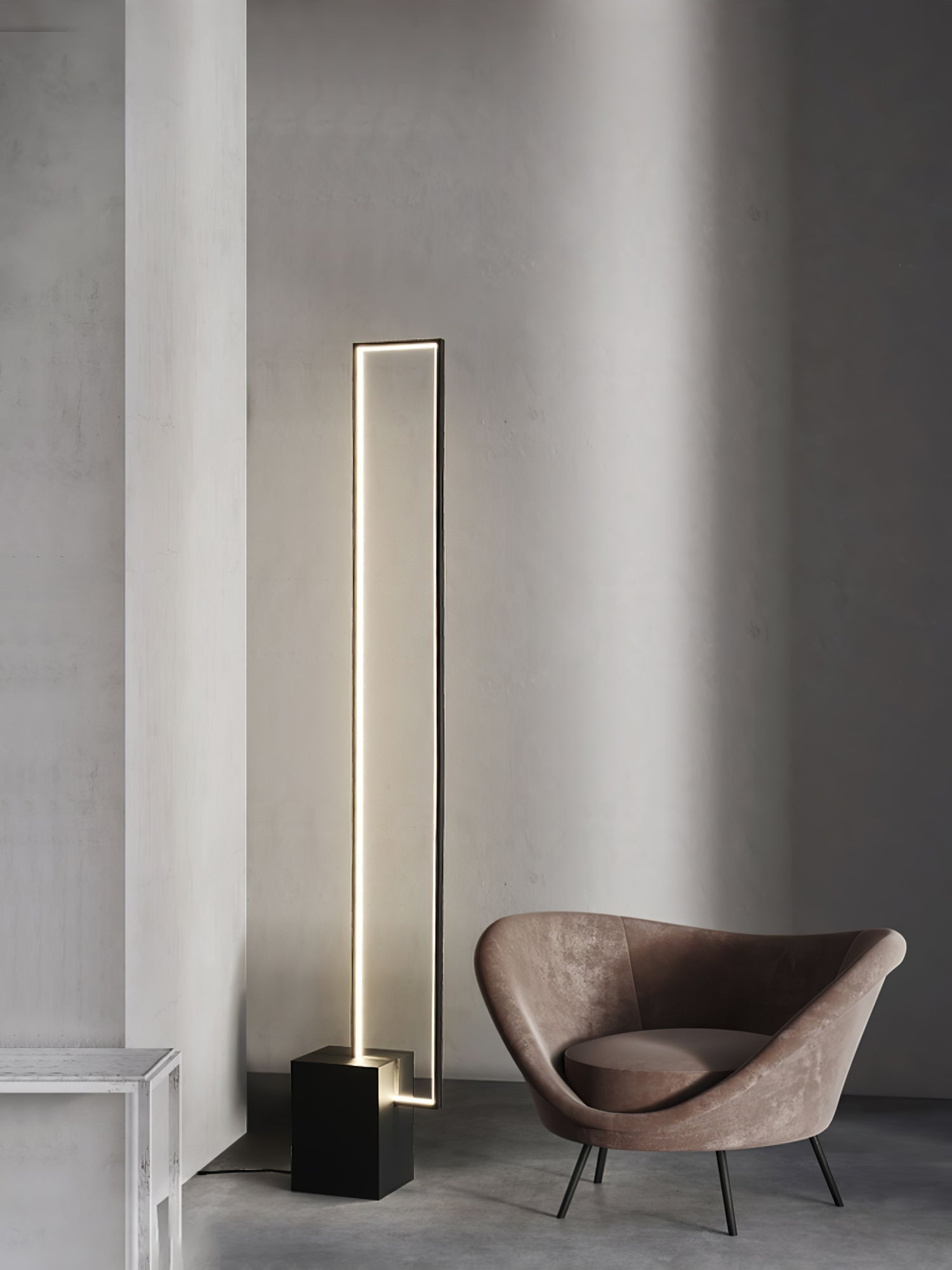 Minimalist Linear LED Standing Floor Lamp for Modern Living Room and Bedroom Reading